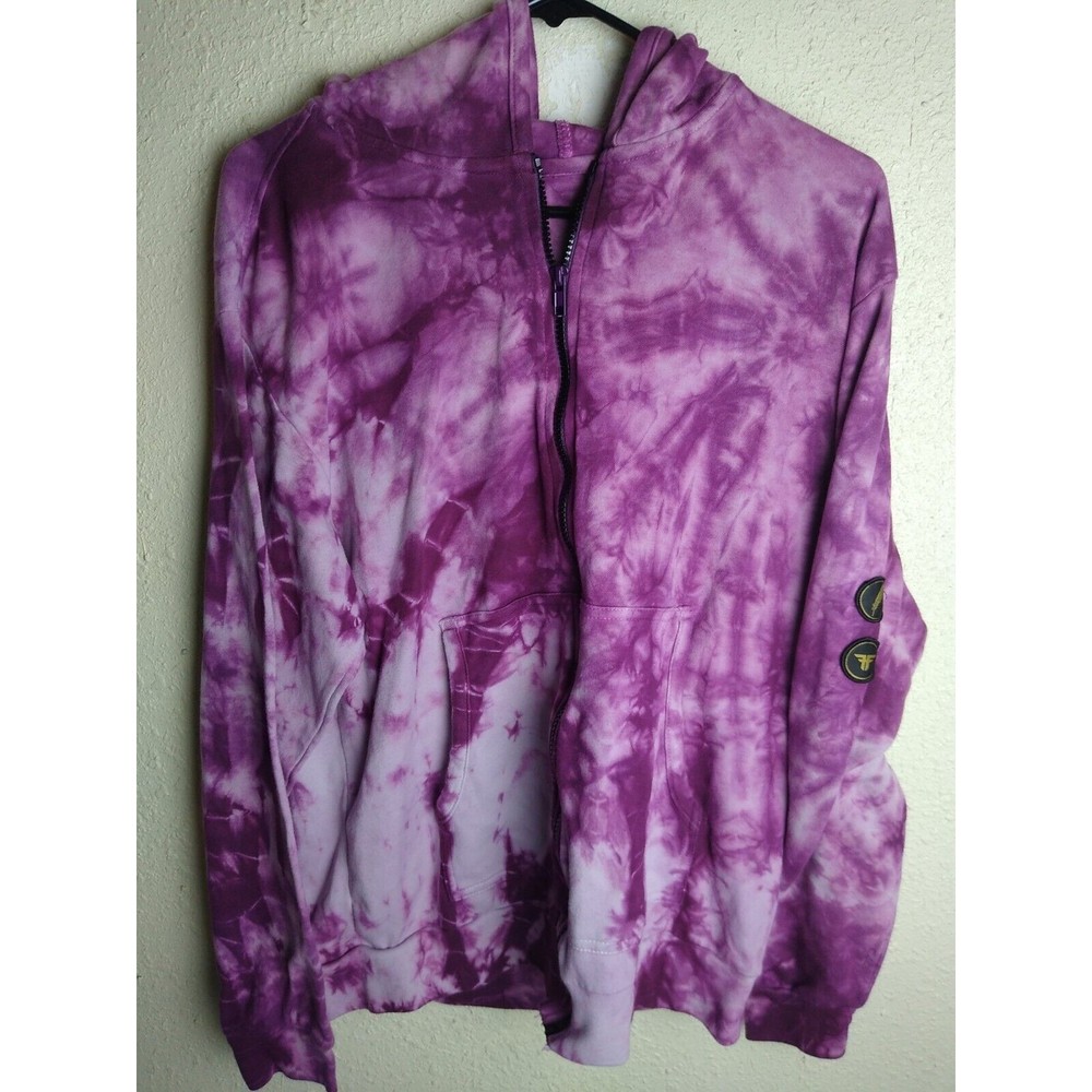 Vintage Fallen Footwear Tie Dye Hoodie Zip Up  Sweatshirt SIZE LARGE